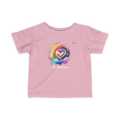 Cute on Cloud Love Rainbow Heart  Infant Fine Jersey Tee-My Bright Side Clothing