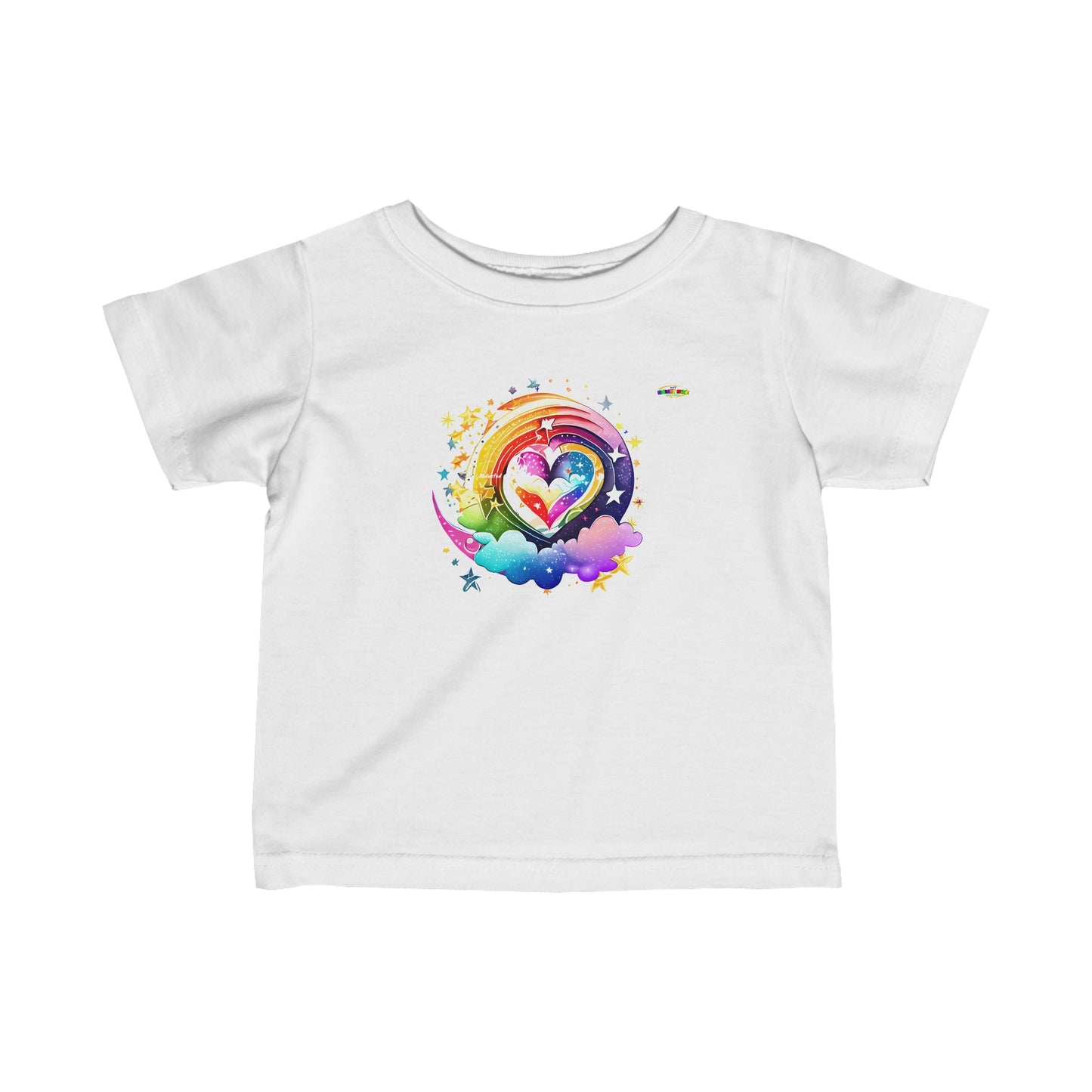 Cute on Cloud Love Rainbow Heart  Infant Fine Jersey Tee-My Bright Side Clothing