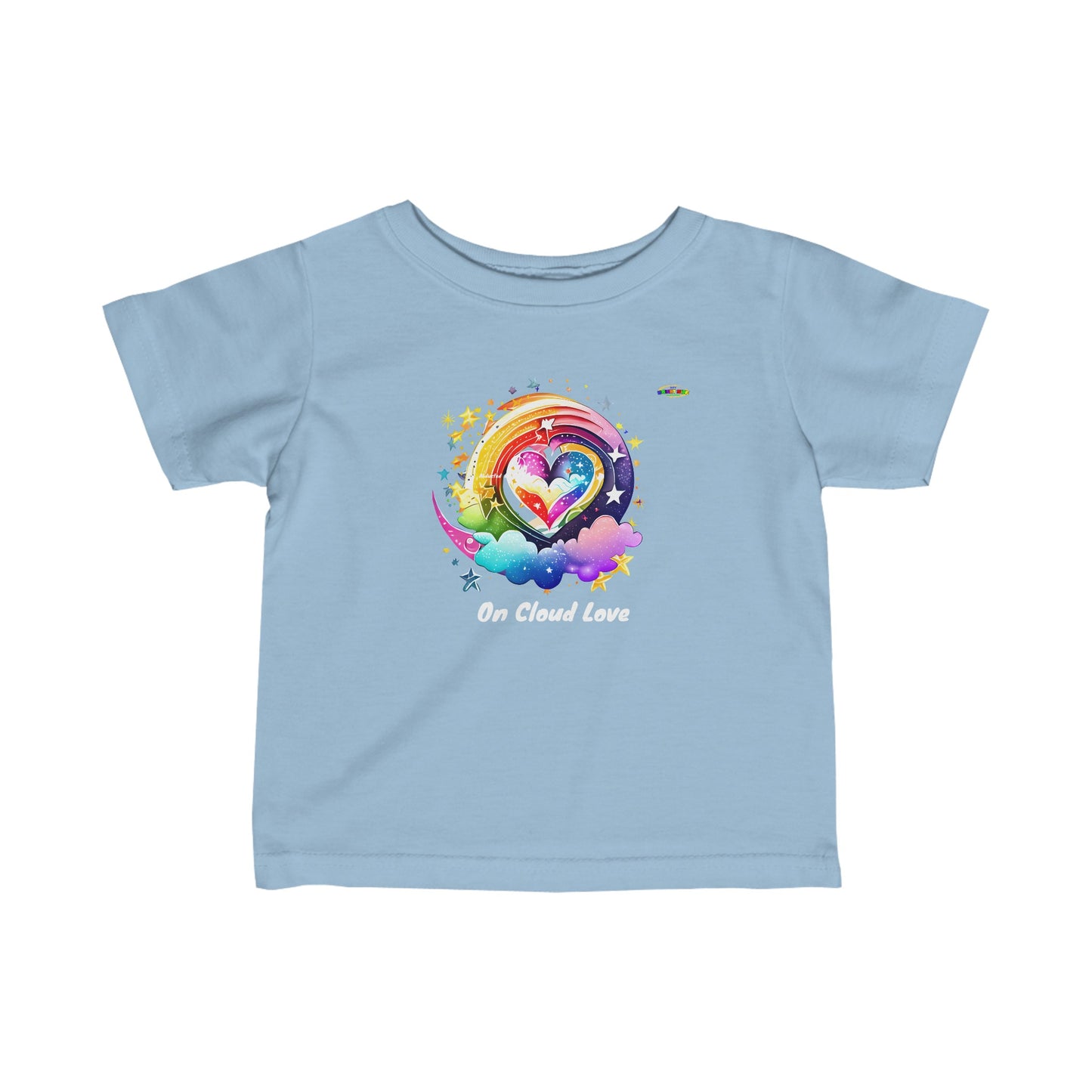 Cute on Cloud Love Rainbow Heart  Infant Fine Jersey Tee-My Bright Side Clothing