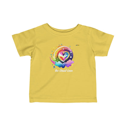 Cute on Cloud Love Rainbow Heart  Infant Fine Jersey Tee-My Bright Side Clothing