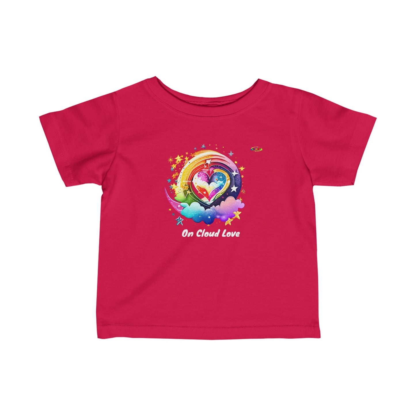 Cute on Cloud Love Rainbow Heart  Infant Fine Jersey Tee-My Bright Side Clothing