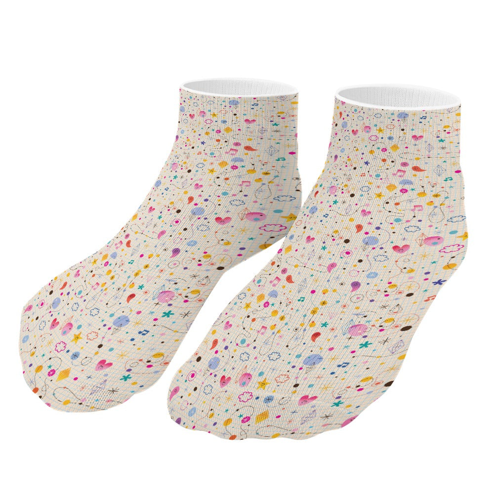 Pastel Colourful Heart Pattern Children's Comfortable Socks -5 Pairs -MyBrightSideClothing