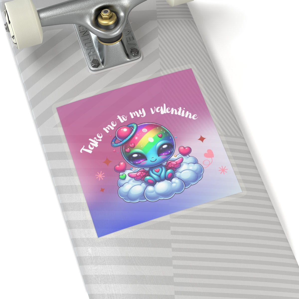 Take me to my Valentine cute baby Alien Valentine Kiss-Cut Sticker-My Bright Side Clothing