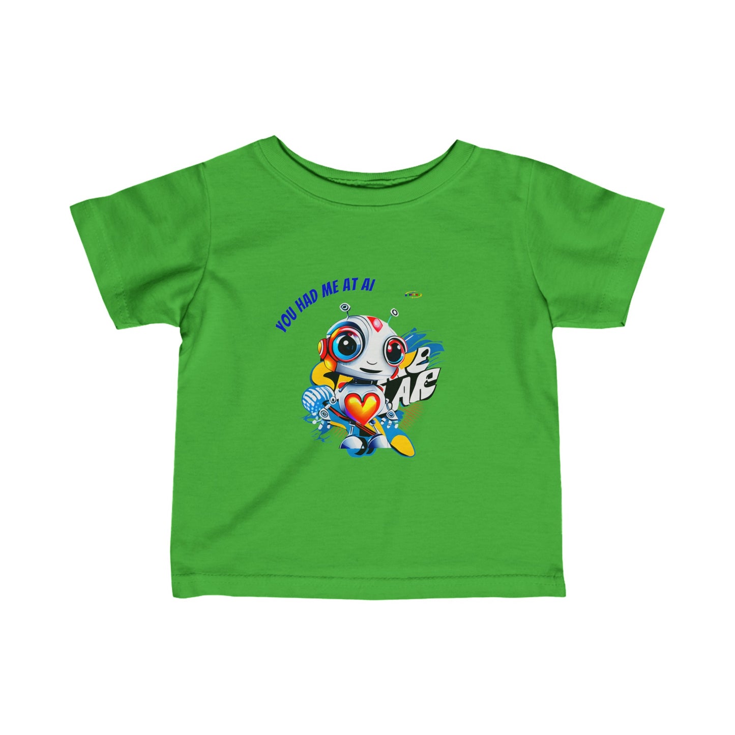 Cute Sending Love Robot Infant Fine Jersey Tee-My Bright Side Clothing