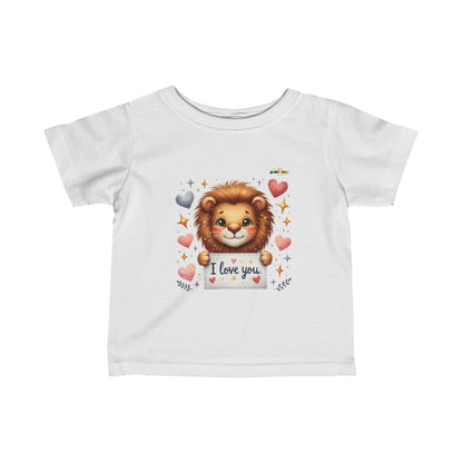 Cute Cute I Love You Lion Infant Fine Jersey Tee-My Bright Side Clothing