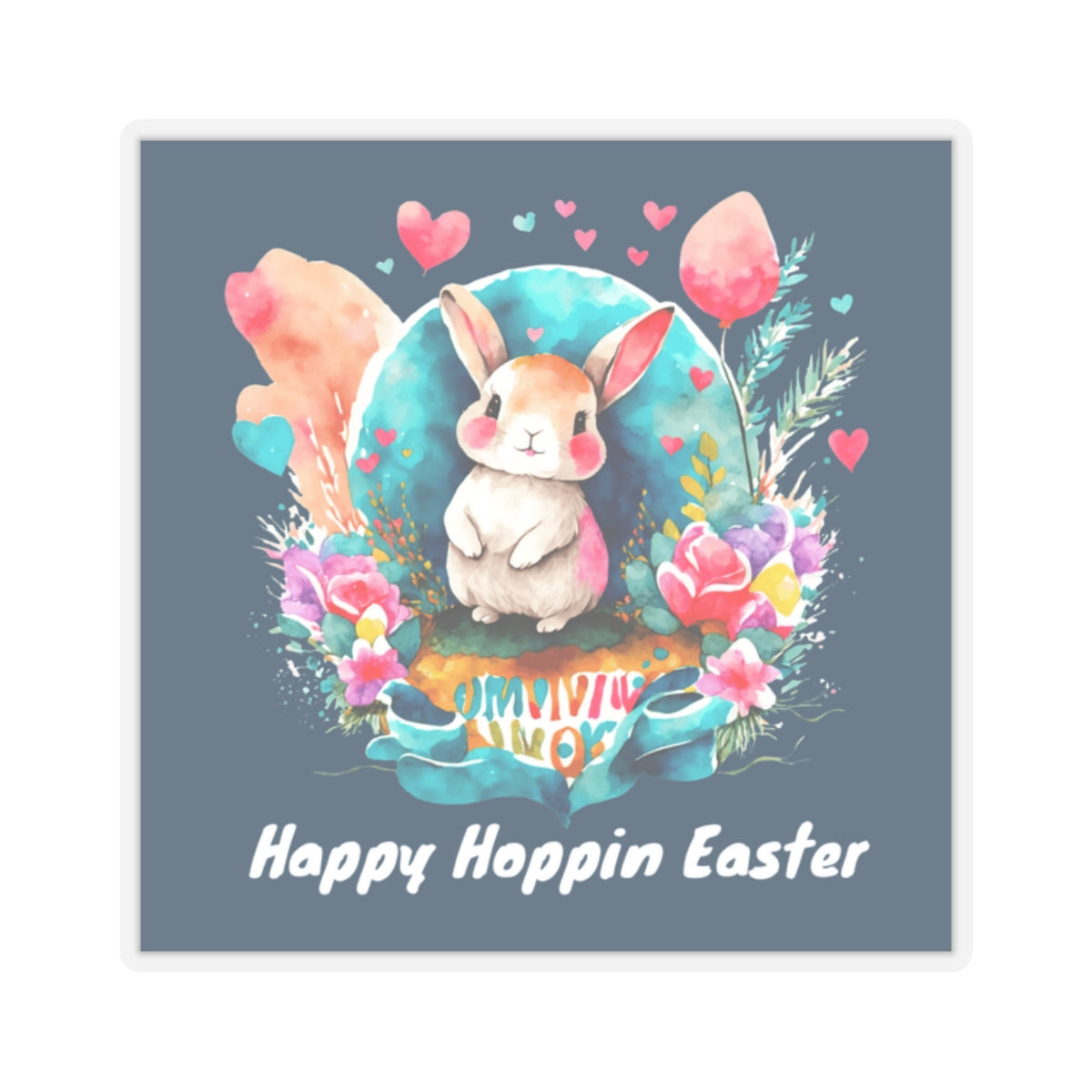 Cute and Sweet Happy Easter Bunny -Kiss-Cut Sticker-My Bright Side Clothing