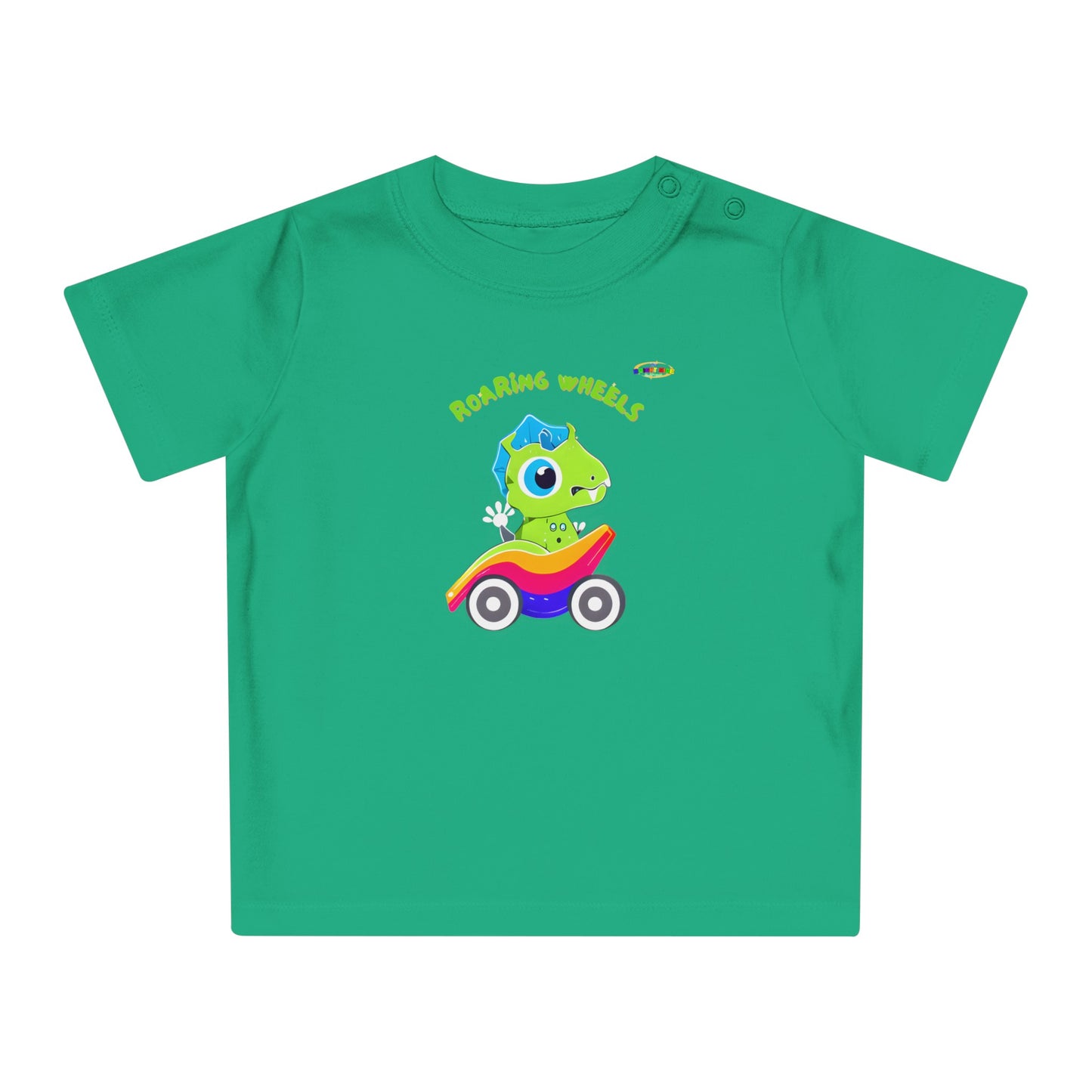 Cute Roaring Wheels Baby Dino Logo Baby T-Shirt -MyBrightSideClothing