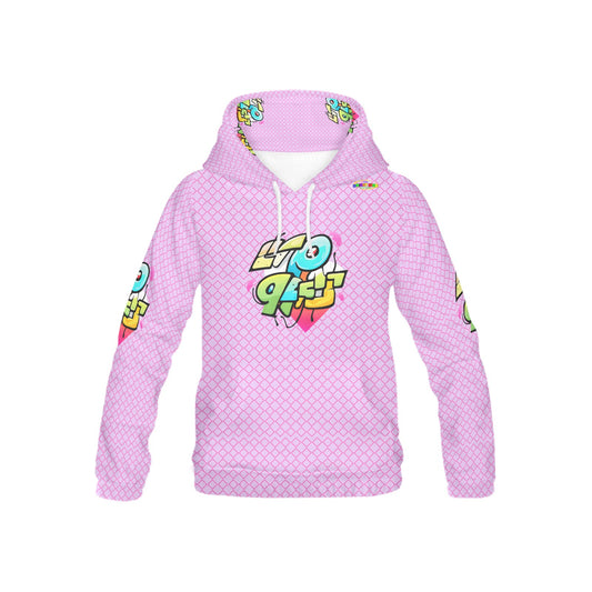 Pastel Pink Fun Alphabet Graffiti Pattern Children's Hoodie-My Bright Side Clothing