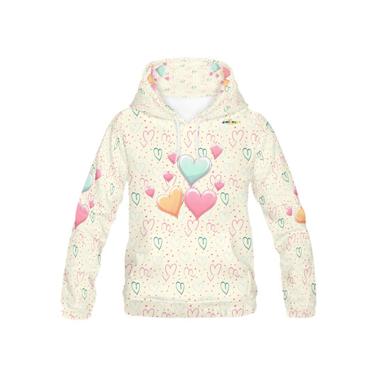 Beautiful Pastel Heart Pattern Children's Hoodie-My Bright Side Clothing