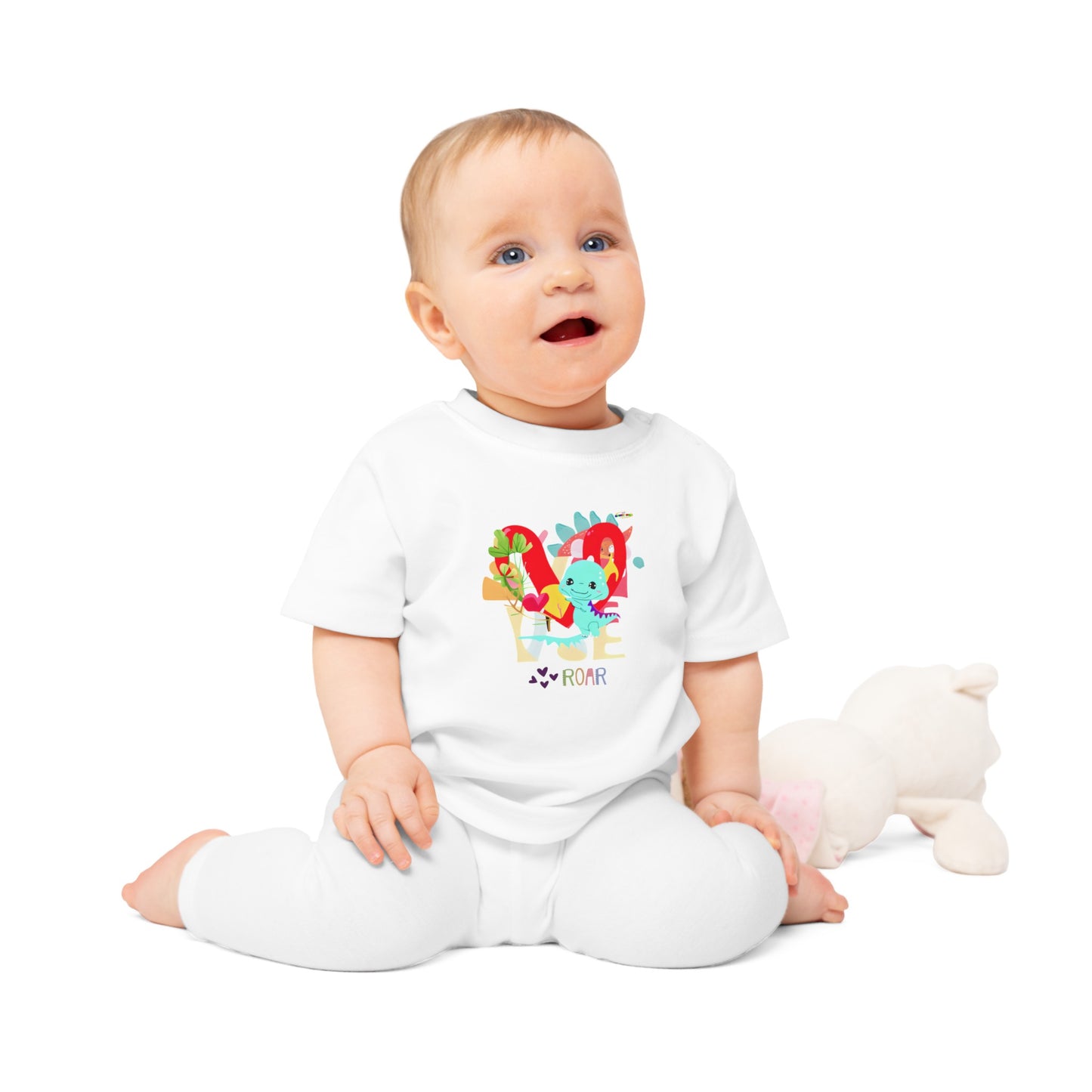 Cute roar-ing love baby dino graphic Baby T-Shirt--My Bright Side Clothing