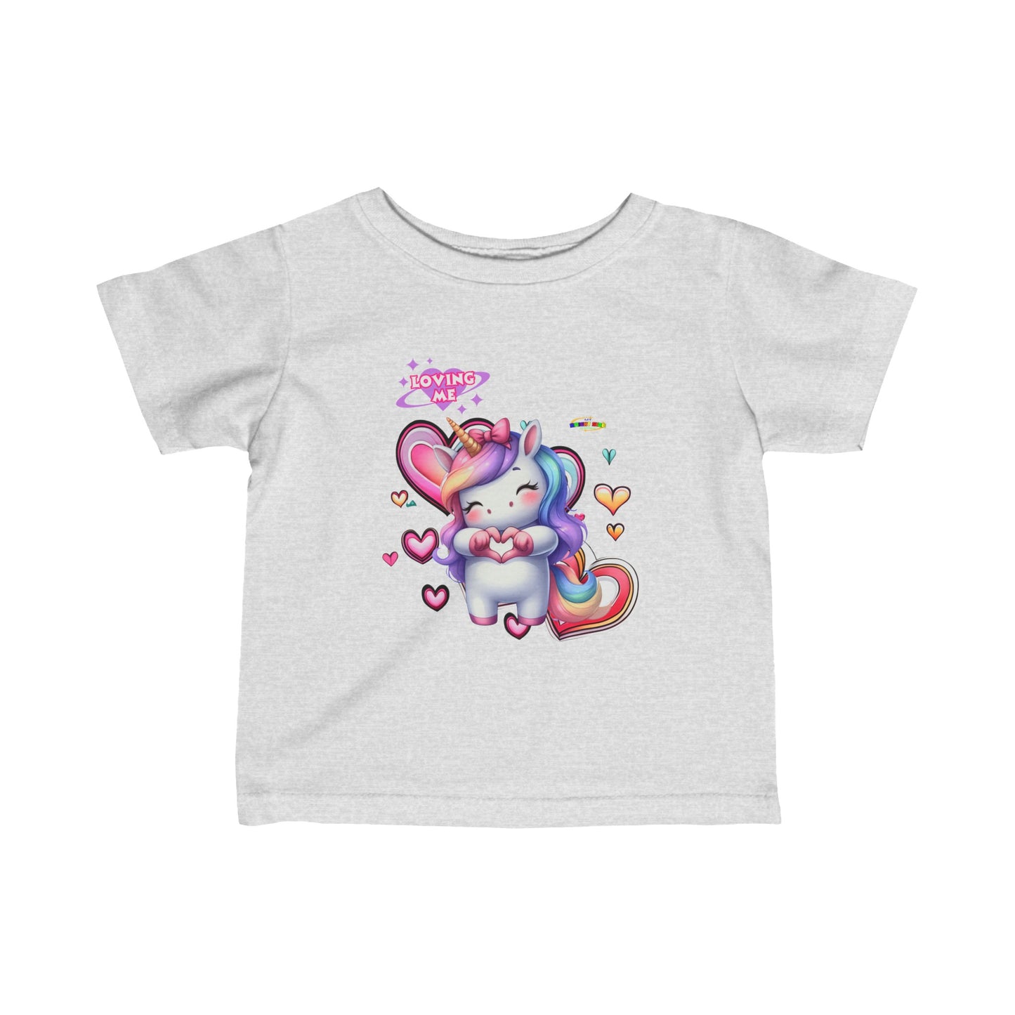 Cute Loving me Loving You Heart Unicorn  Infant Fine Jersey Tee-My Bright Side Clothing