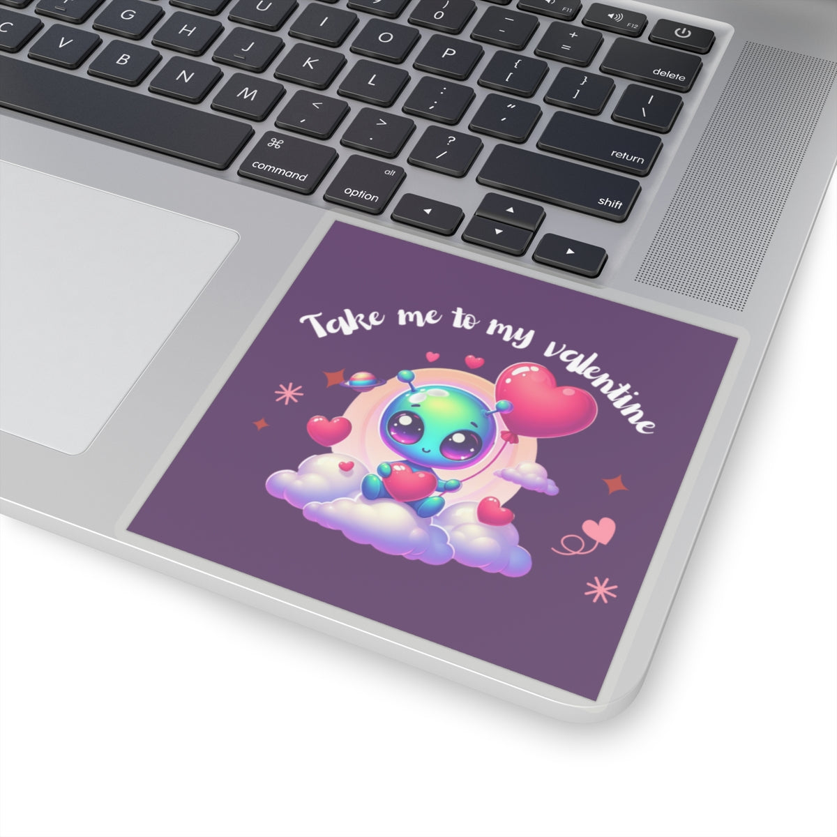 Take me to my Valentine cute baby Alien Valentine Kiss-Cut Sticker-My Bright Side Clothing