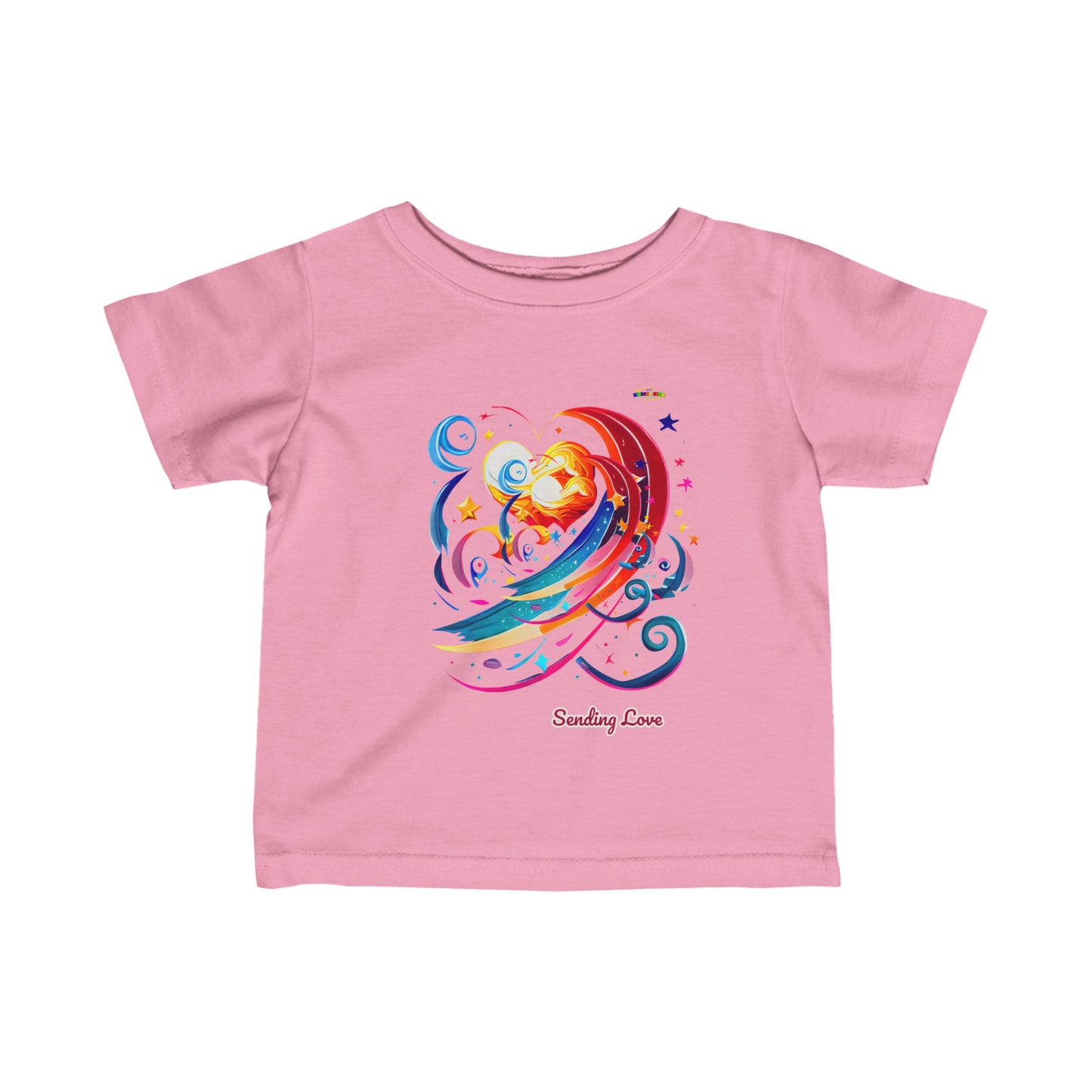 Cute Sending Love Heart Rainbow Graphic Infant Fine Jersey Tee  -My Bright Side Clothing