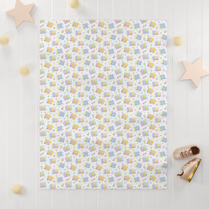 Cute Pastel ABC Baby Blocks Pattern Soft Fleece Baby Blanket--My Bright Side Clothing