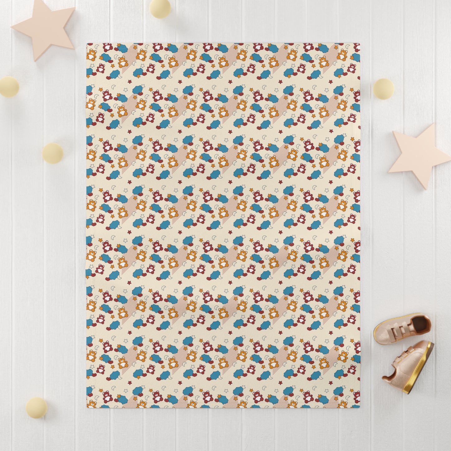 Cute Teddy Bear Pattern Soft Fleece Baby Blanket--My Bright Side Clothing