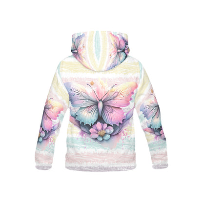 Beautiful Pastel Floral Rainbow Butterfly Children's Hoodie -My Bright Side Clothing