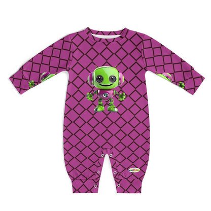 Cute Purple Robot Baby Romper-Cute Robot-My Bright Side Clothing