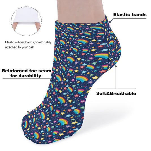 Navy Blue Rainbow Pattern Children's Comfortable Socks -5 Pairs -MyBrightSideClothing