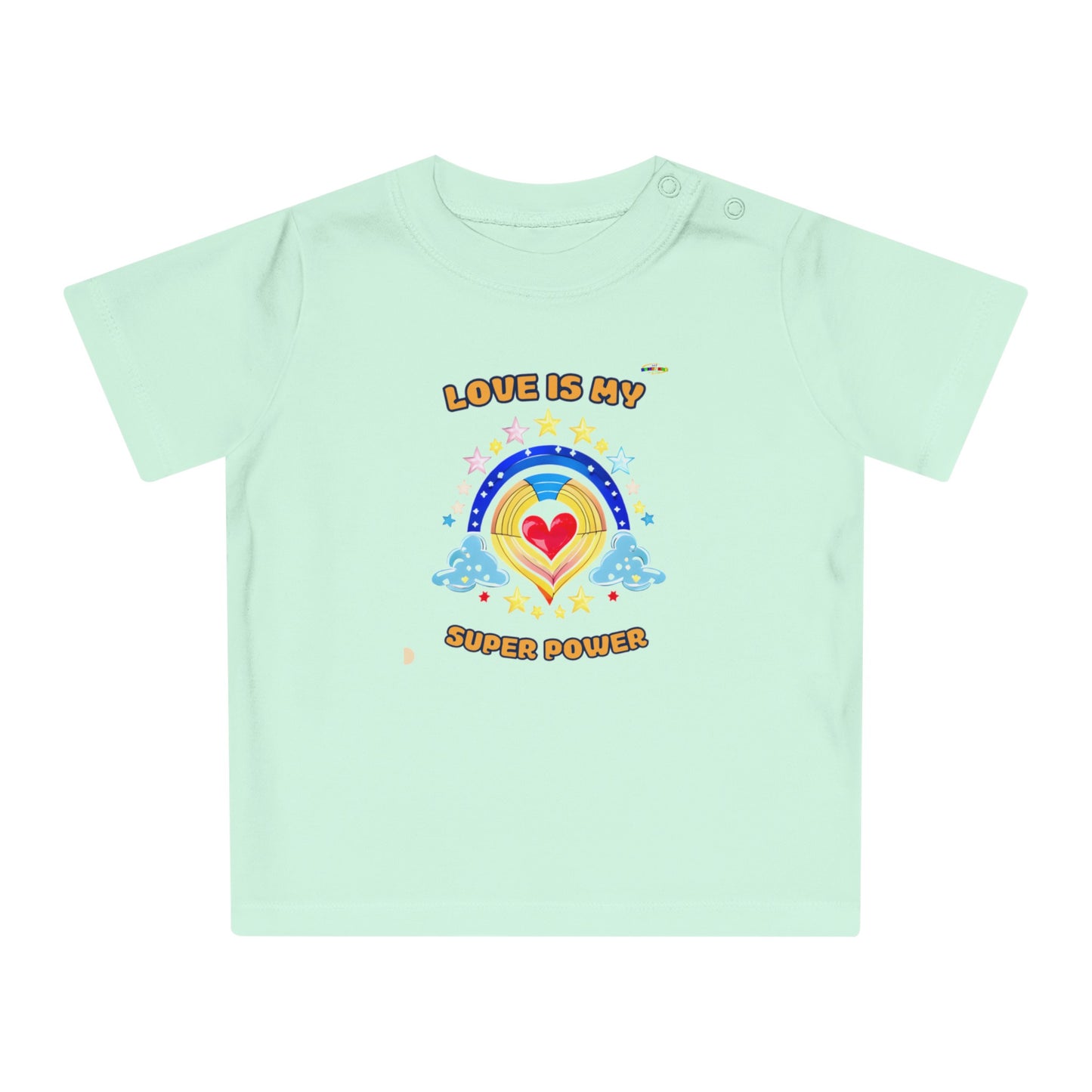 Love is My Super Power Rainbow and Heart Graphic Baby T-Shirt-My Bright Side Clothing