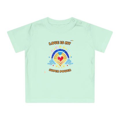 Love is My Super Power Rainbow and Heart Graphic Baby T-Shirt-My Bright Side Clothing