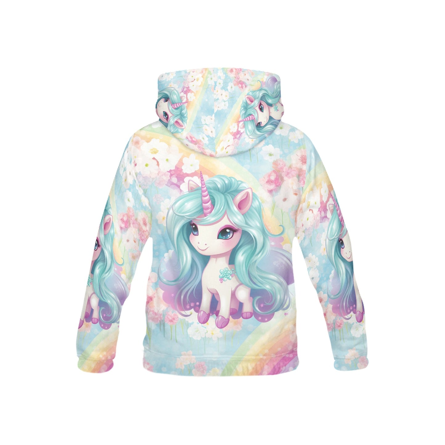 Beautiful Pastel Floral Rainbow Unicorn Children's Hoodie -My Bright Side Clothing