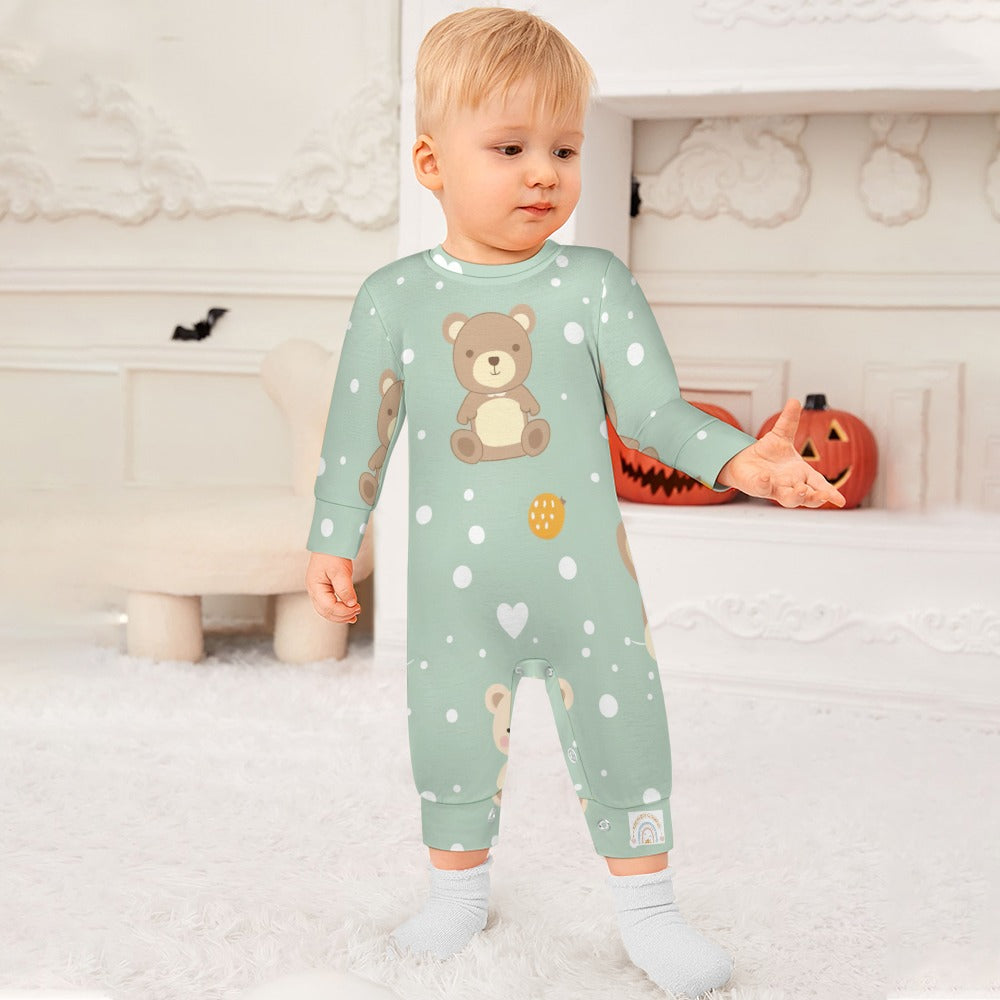 Cute Teddy Bear and Clouds Romper - My Brightside Clothing