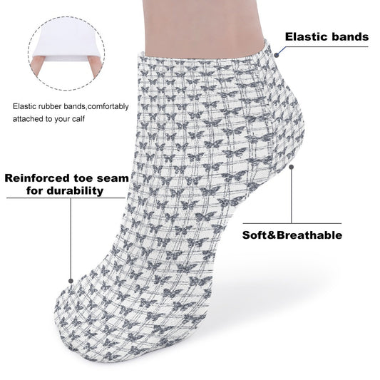 Grey Butterfly Pattern Children's Comfortable Socks -5 Pairs -MyBrightSideClothing