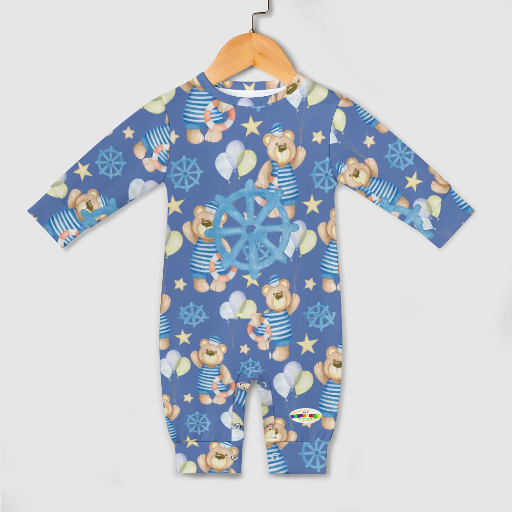 Cute Sailing Teddy Bear Baby Romper-My Bright Side Clothing