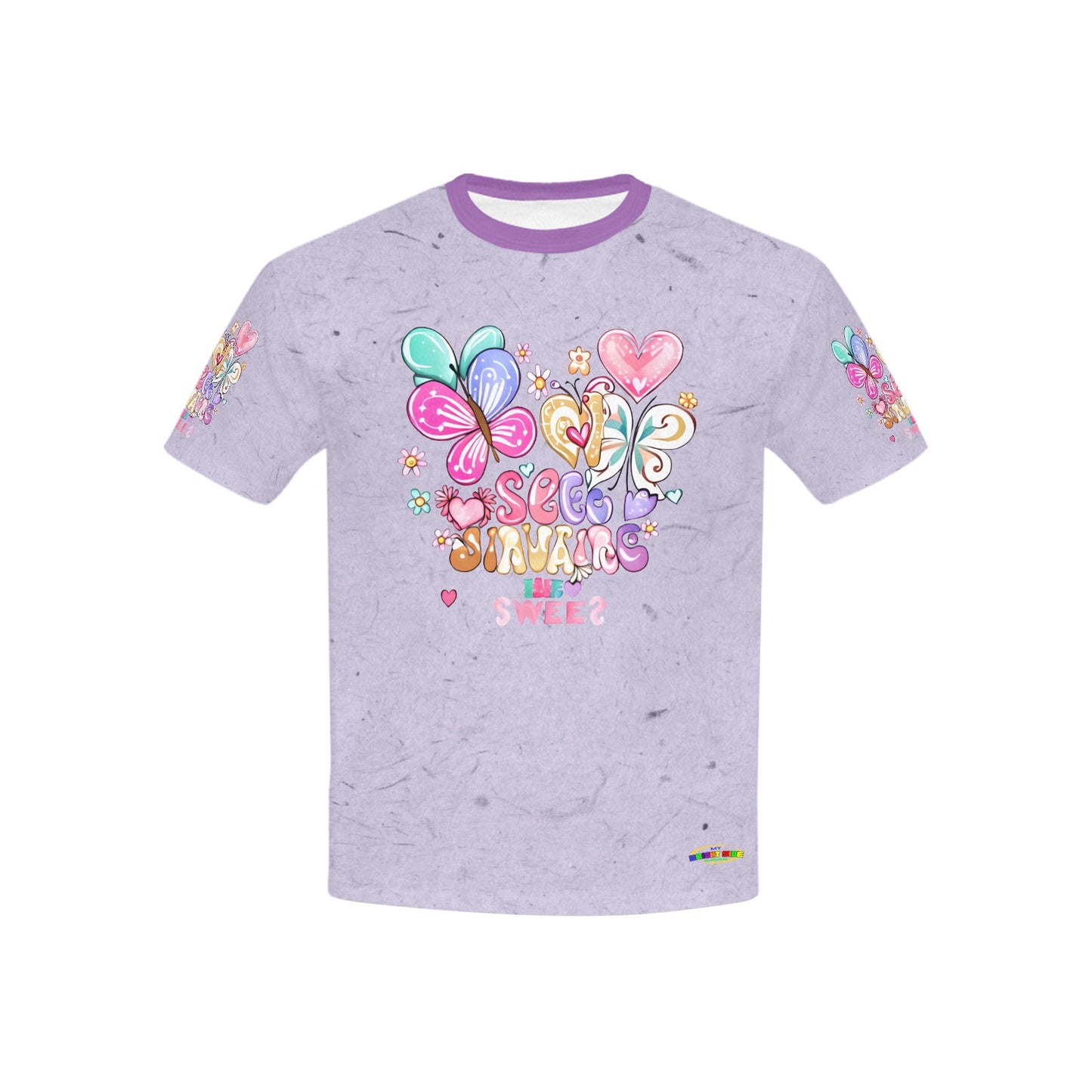 Beautiful Purple Butterfly Graphic-Children's T-shirt My Bright Side Clothing