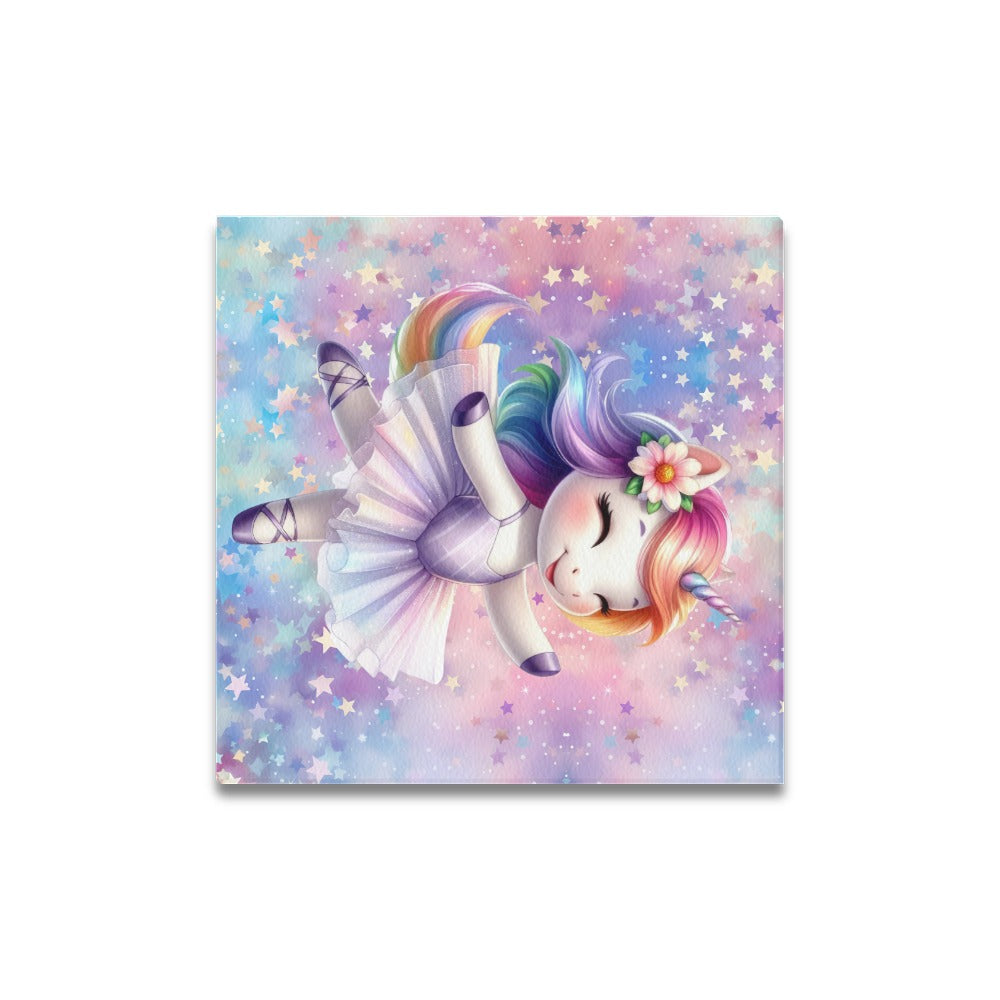 Cute colourful  Baby Ballerina Unicorn graphic Canvas Print 16"x16"-My Bight Side Clothing