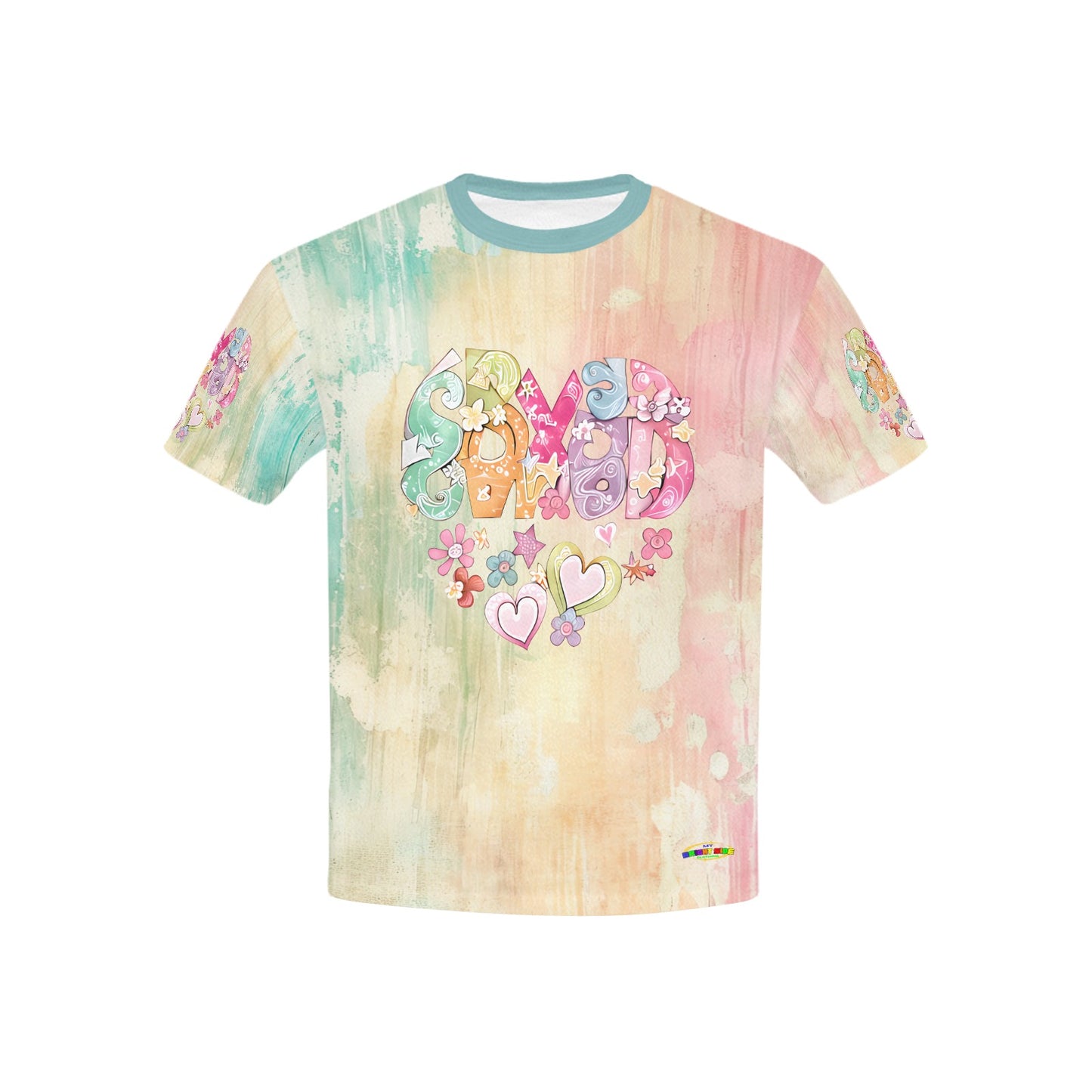 Beautiful Pastel Rainbow Fluttering Heart Butterfly Graphic-Children's T-shirt My Bright Side Clothing