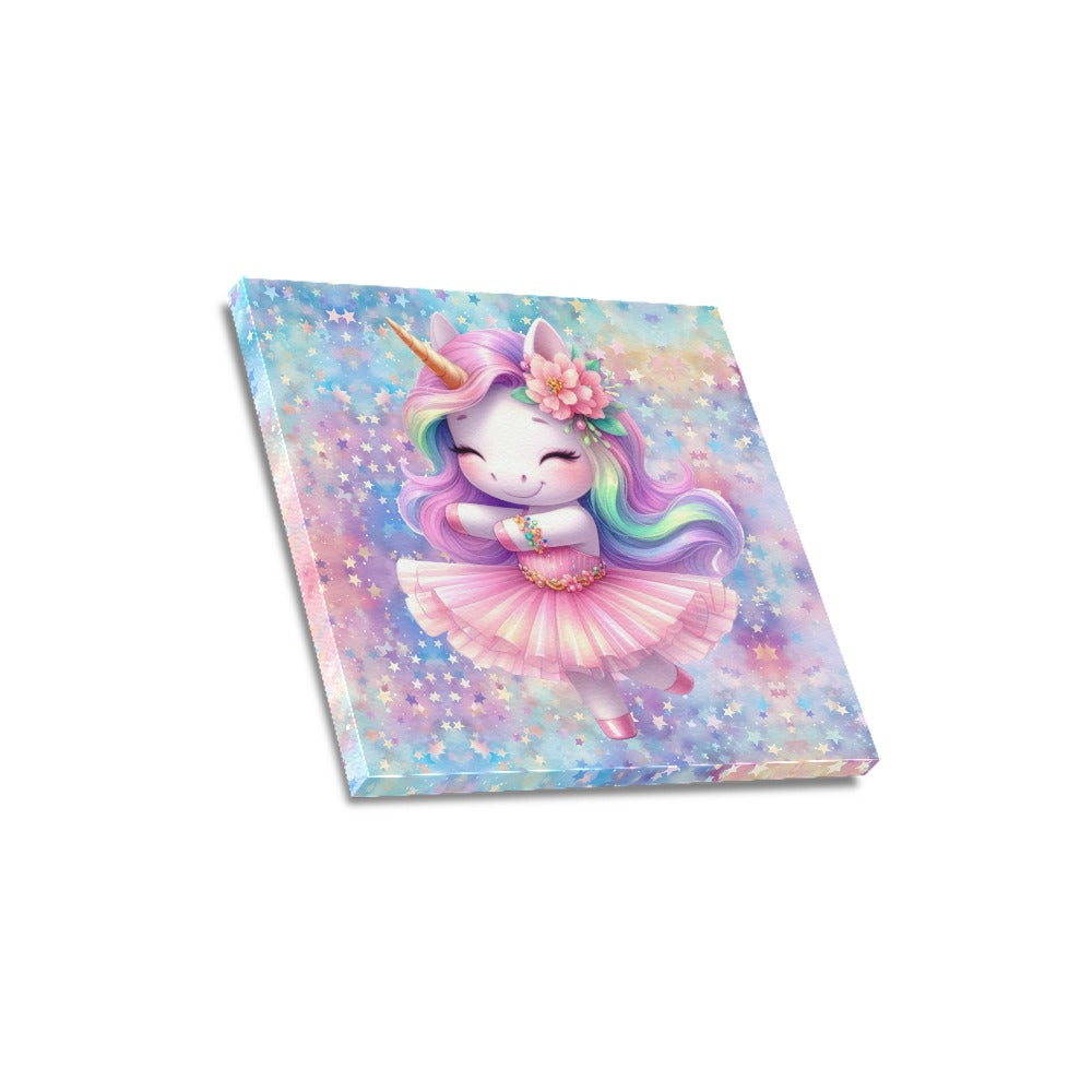 Cute colourful Baby Ballerina Unicorn graphic Canvas Print 16"x16"-My Bight Side Clothing