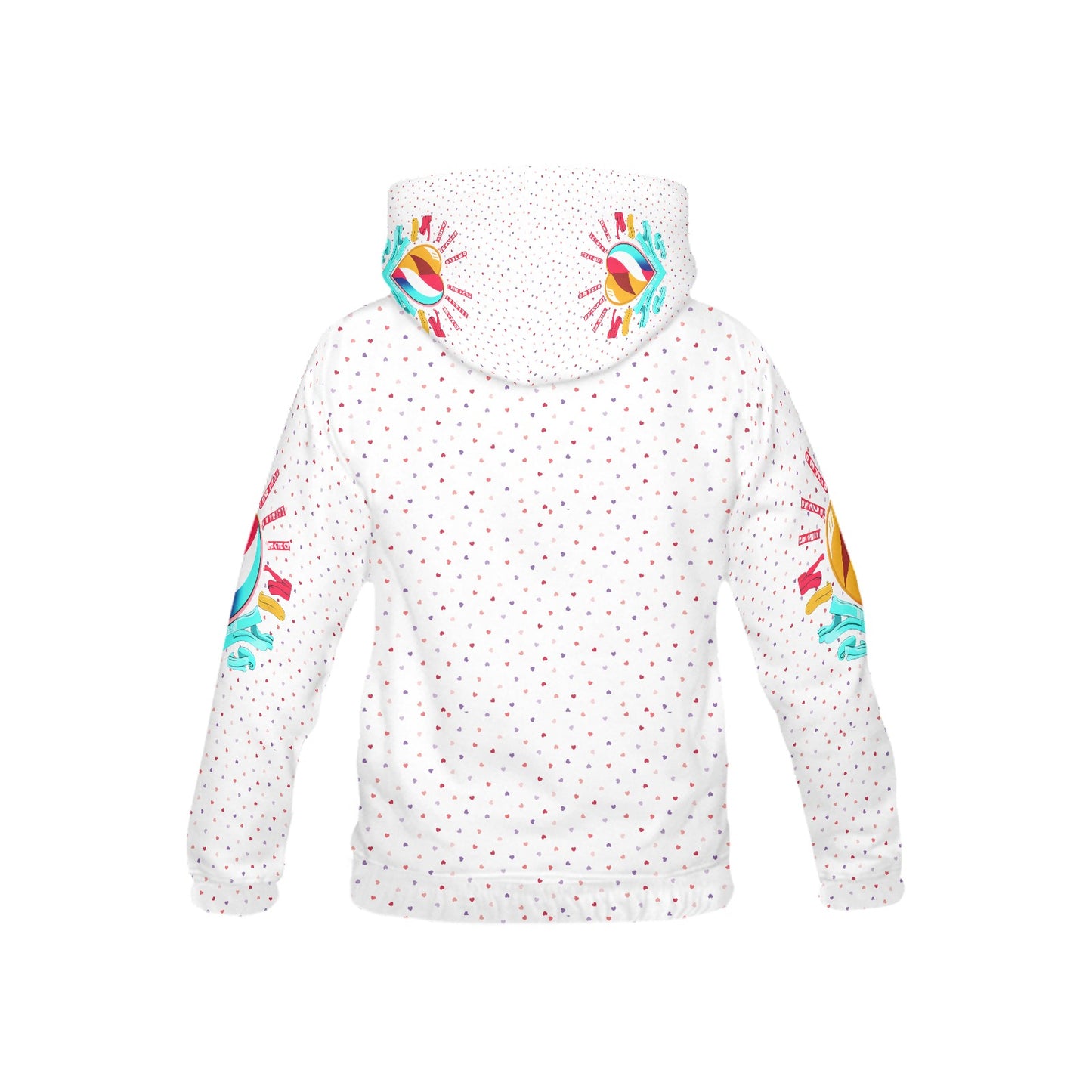 Rainbow Heart Pattern and Graphic Children's Hoodie-My Bright Side Clothing