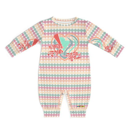 Pastel Polkadot and Heart Pattern and Graphic Baby Romper--My Bright Side Clothing