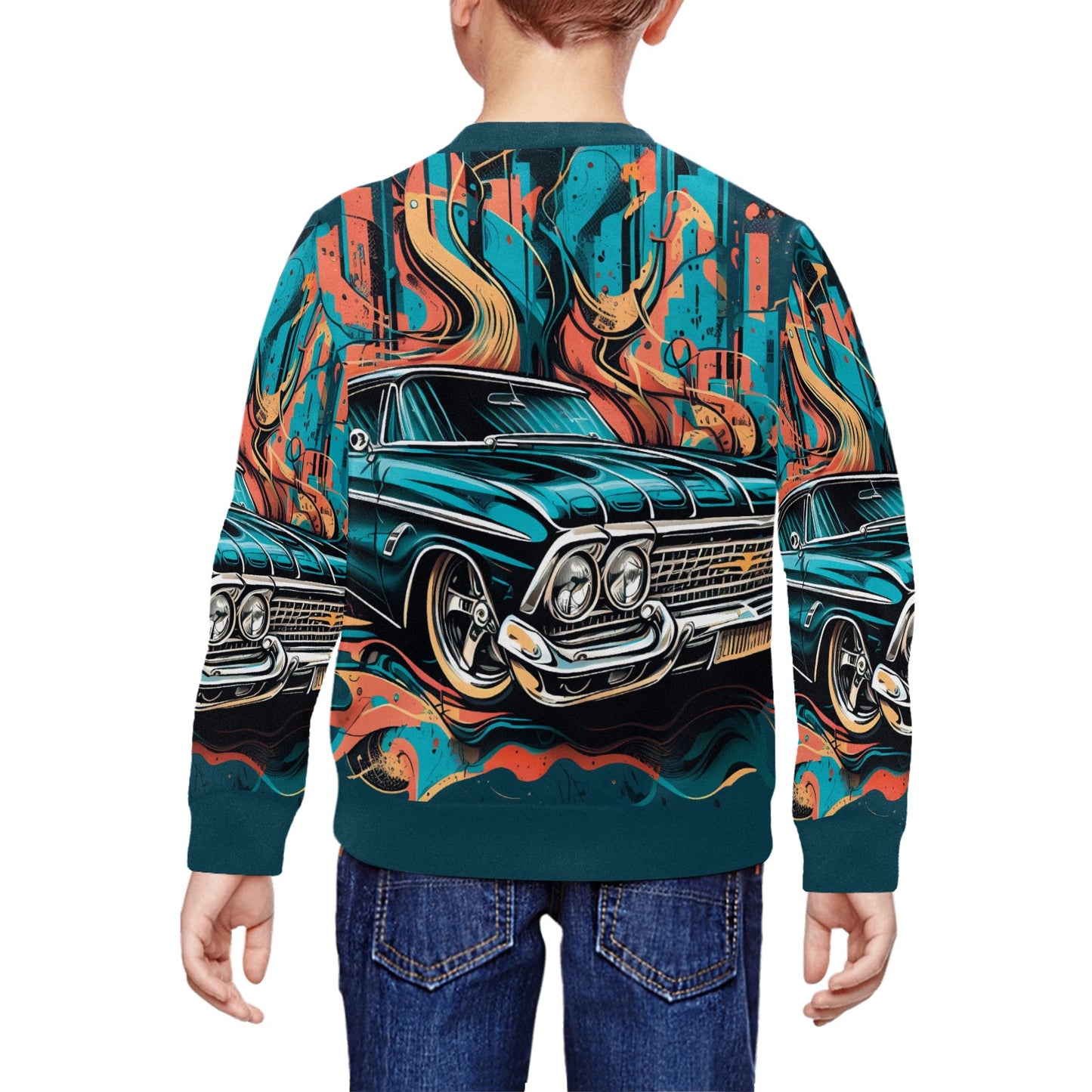 Vintage Sports Racing Car Children's Crew neck Sweatshirt  -My Bright Side Clothing