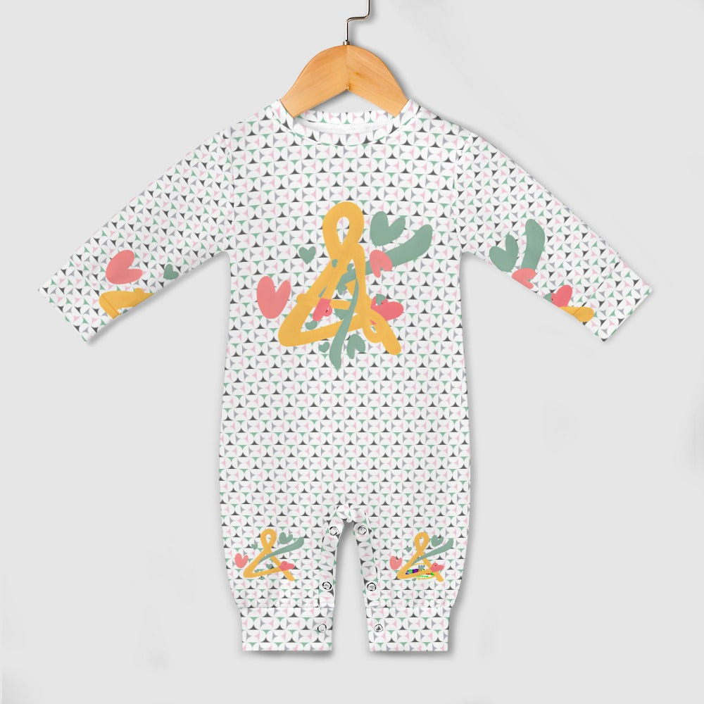 Cute Pastel Alphabet Abstract Graffiti Baby Romper-My Bright Side Clothing