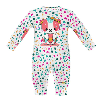 Cute Baby Bear Rainbow Heart Pattern Baby Romper-My Bright Side Clothing