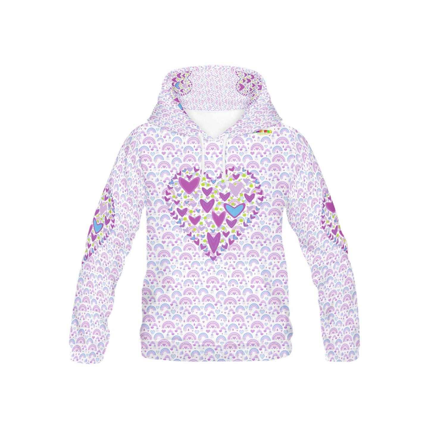 Beautiful Purple Heart Pattern Children's Hoodie-My Bright Side Clothing