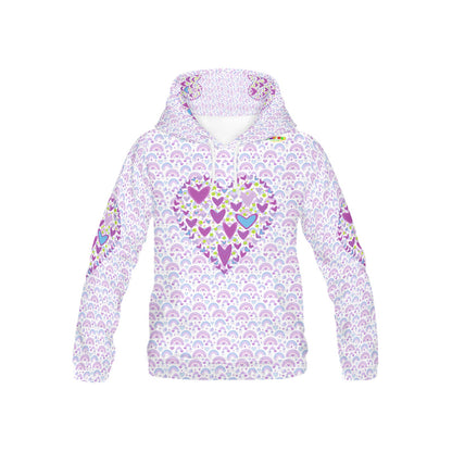 Beautiful Purple Heart Pattern Children's Hoodie-My Bright Side Clothing