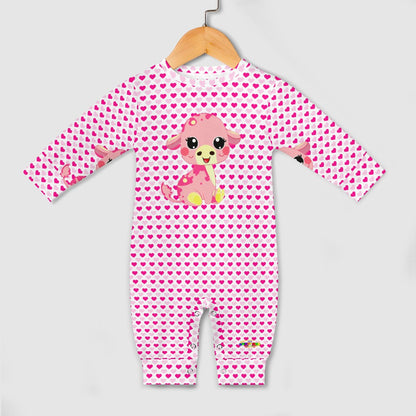 Cute Cartoon Baby Pink Cow Baby Romper-My Bright Side Clothing