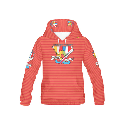 Red Hockey Pattern and Graphic Children's Hoodie-My Bright Side Clothing