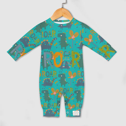 Cute Green Dinosaur Roar Baby Romper - Brightside Clothing