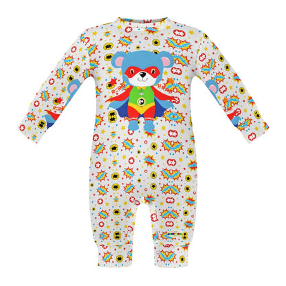 Teddy Bear Superhero Theme Baby Romper-My Bright Side Clothing