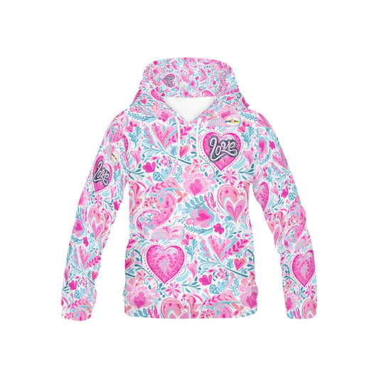 Beautiful Love Heart Pattern Children's Hoodie-My Bright Side Clothing