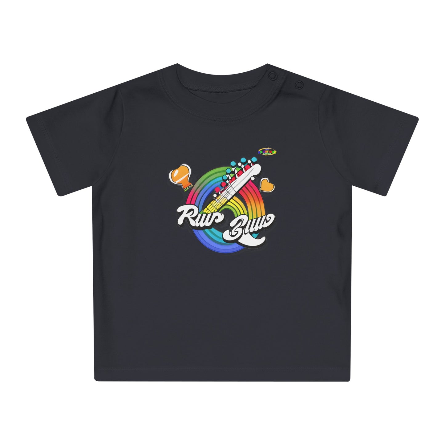 Cute Rainbow Making Music logo Baby T-Shirt-MyBrightSideClothing