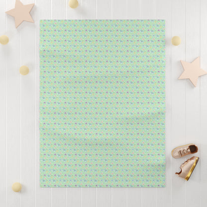 Cute Pastel Green Butterfly Pattern Soft Fleece Baby Blanket-My Bright Side Clothing