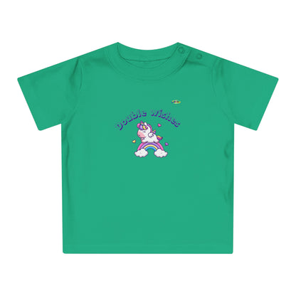 Cute Double Wishes Rainbow Unicorn Graphic Baby T-Shirt-My Bright Side Clothing