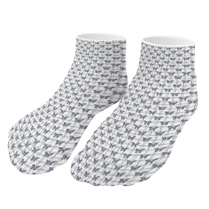 Grey Butterfly Pattern Children's Comfortable Socks -5 Pairs -MyBrightSideClothing