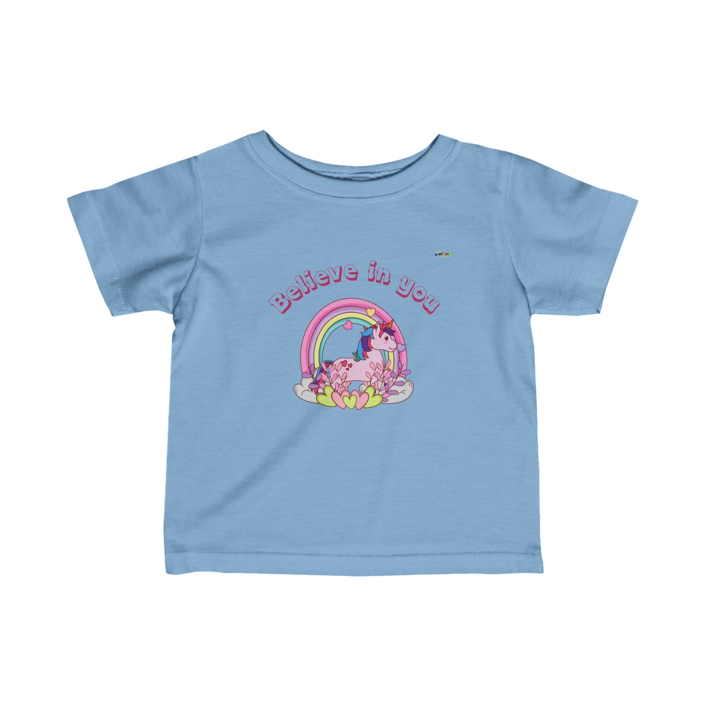 Cute Believe in you Rainbow Unicorn Logo Infant Fine Jersey Tee-My Bright Side Clothing