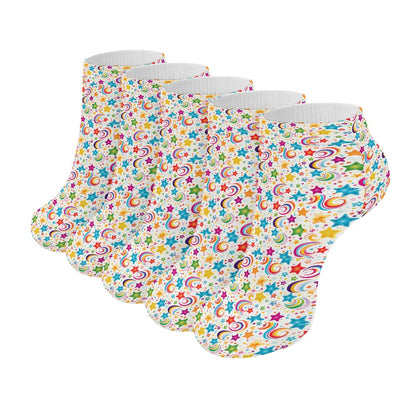 Star Rainbow Pattern Children's Comfortable Socks -5 Pairs -MyBrightSideClothing